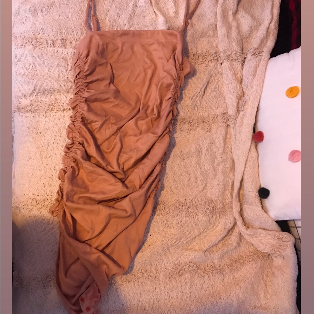 Rouched Pink Bodysuit